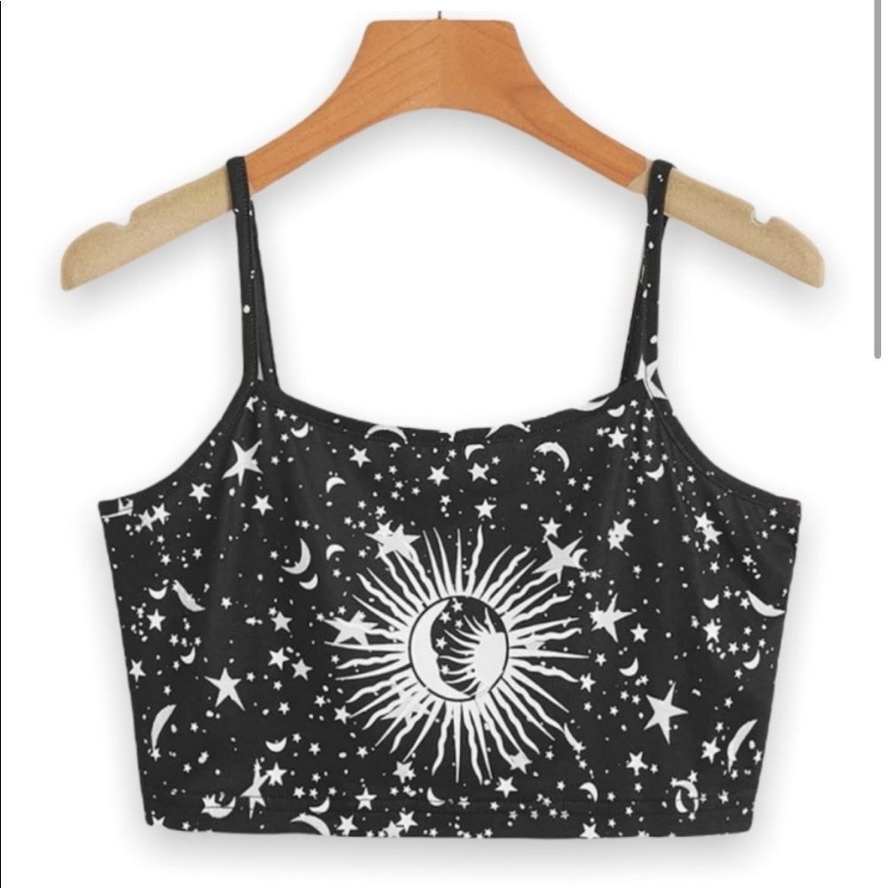 Black and White Sun/Moon Crop Top ☀️🌙
